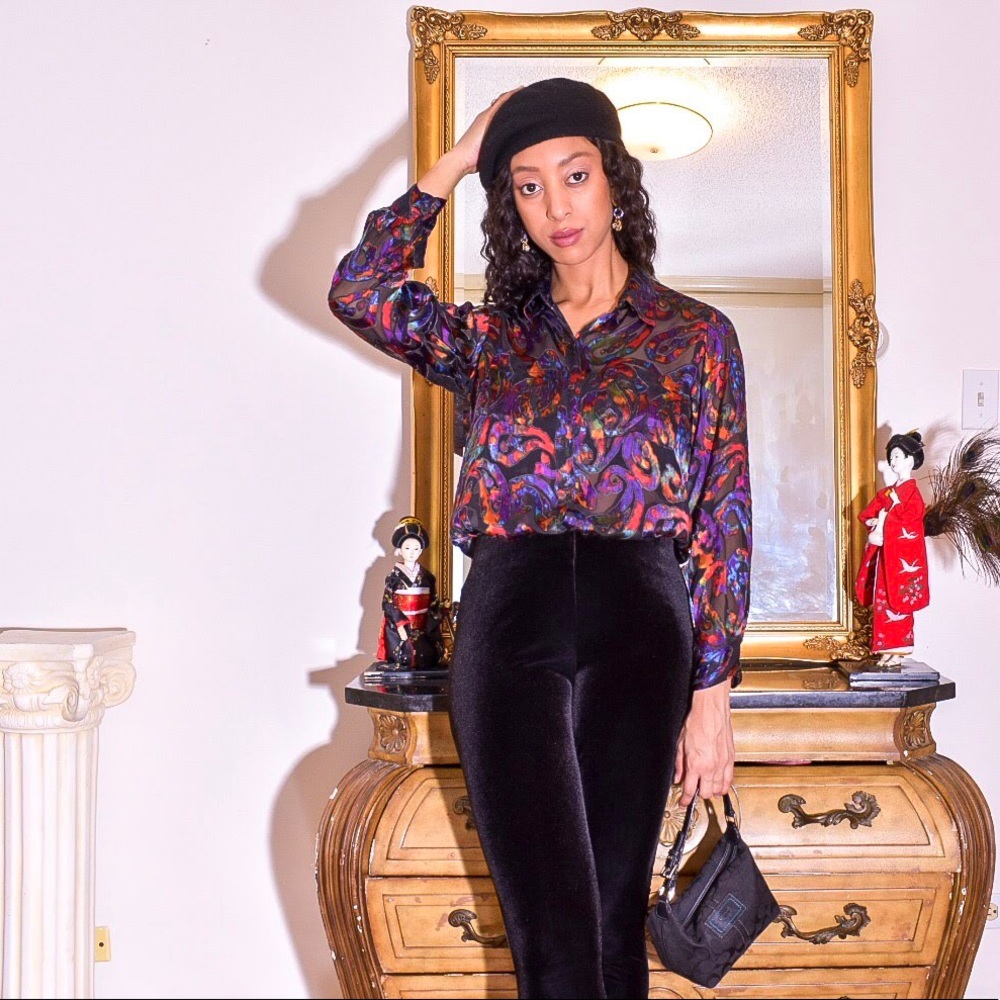 Silk Blend Blouse By Chico's Design Sz Small